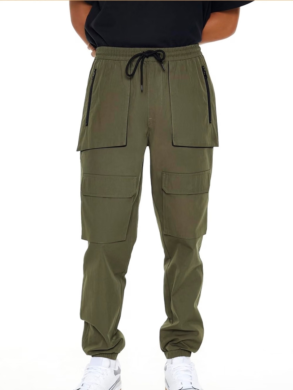 Forever 21 Men's Olive Green Cargo Joggers
